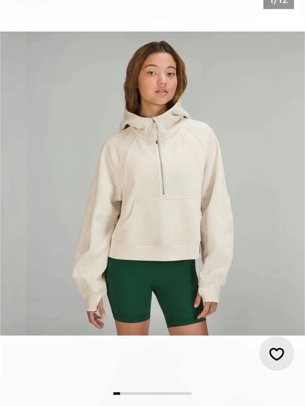 lululemon Scuba Oversized Half-Zip Hoodie bone M/L